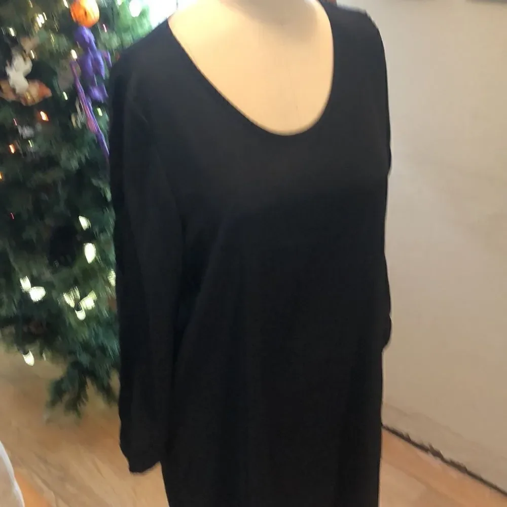 Gorgeous Black Dress Shoulders Cutout Twist 🪩 💃 NWT Cotton Blend Comfort!
